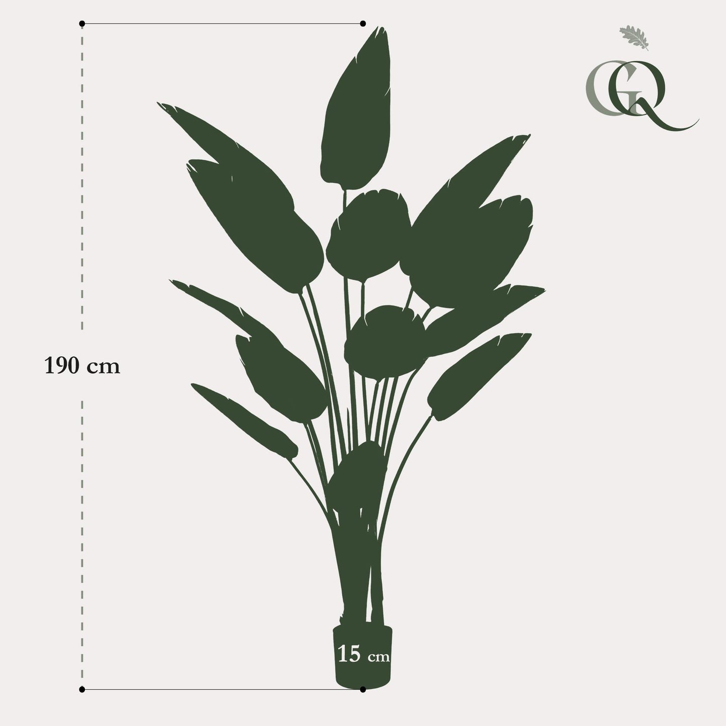 Kunstplant Strelitzia Nicolai Paradijsvogelbloem 190 - 230cm