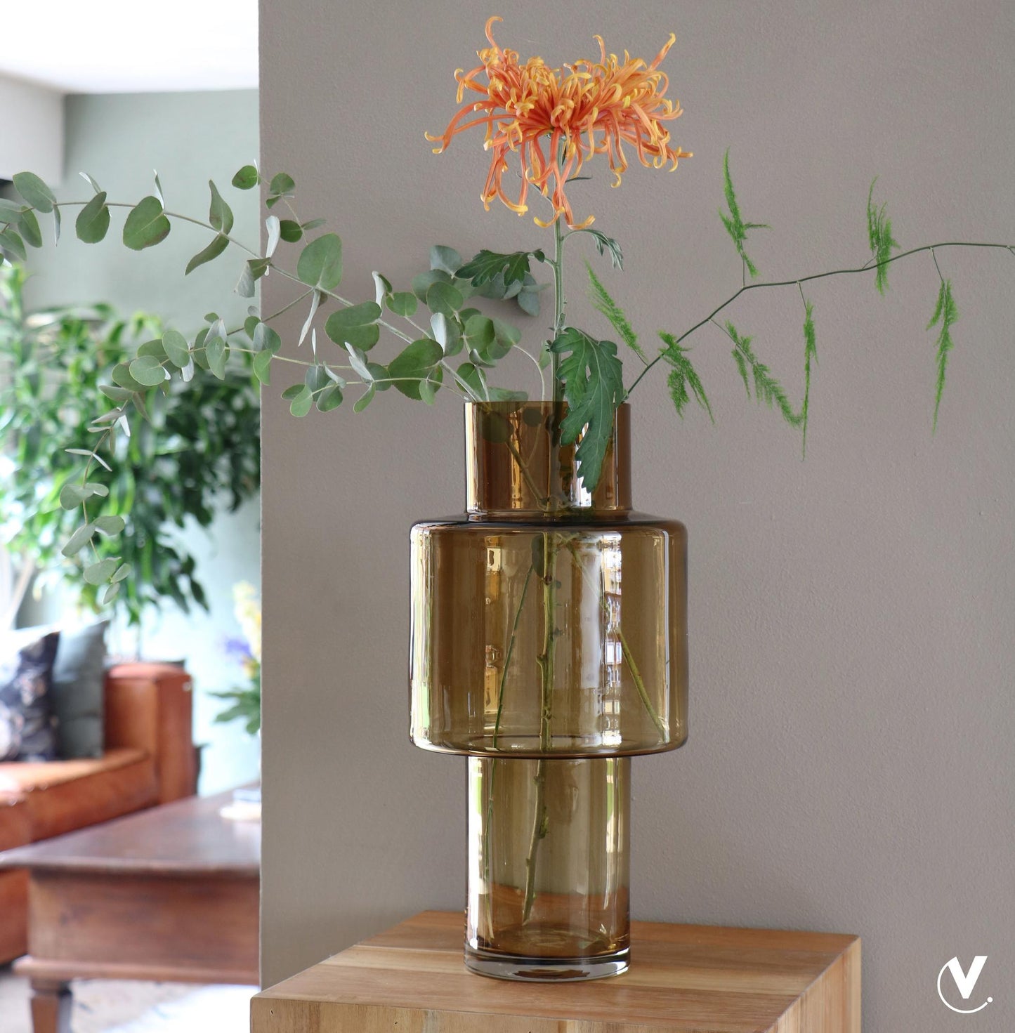 Vaas glas Juba - Cognac | H40 D20